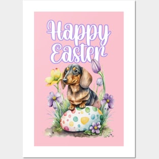 Happy Easter Dachshund Posters and Art